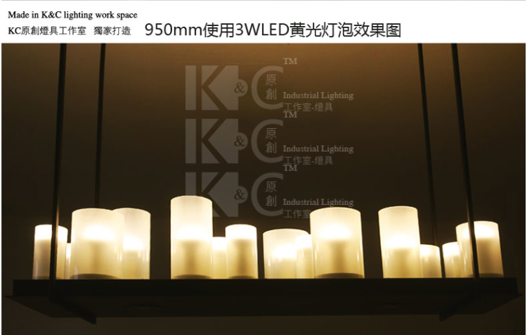 kc灯具 复古美式蜡烛吊灯北欧简约铁艺客厅灯浪漫焟烛台焟烛光灯酒杯 HZ-1.2米白光-20A