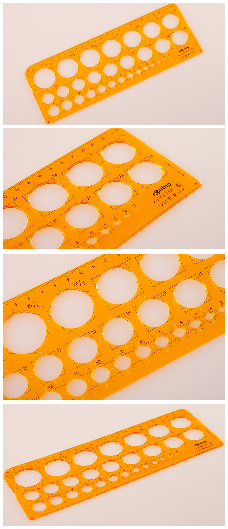 京潮港 德国原装rotring红环 圆模板 画圆模板 建筑手绘设计圆模板