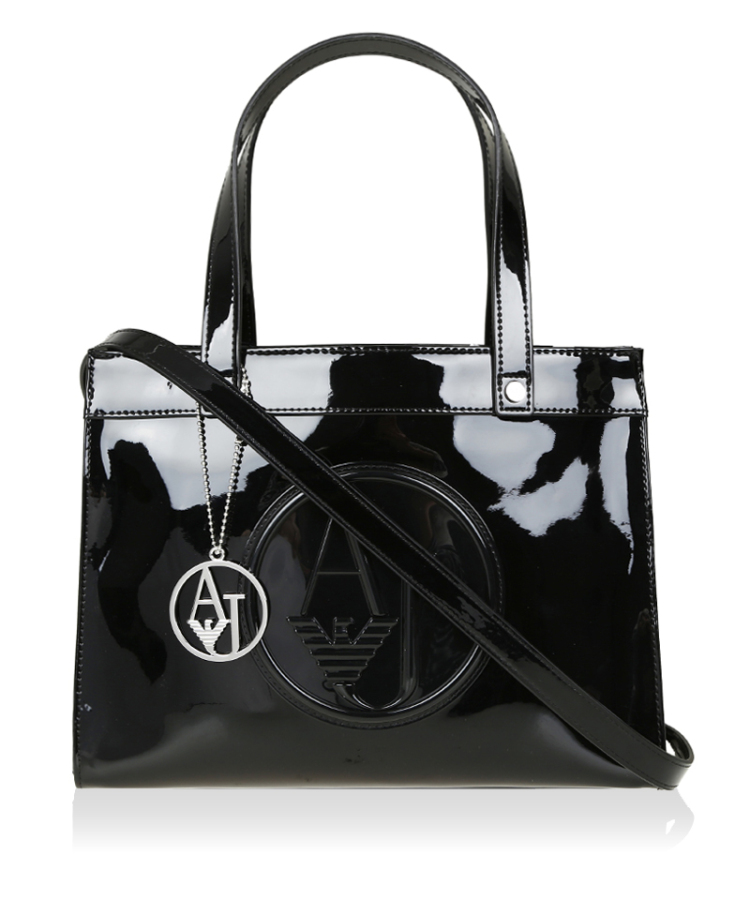 阿玛尼armani女包手提包黑色pu0520arj