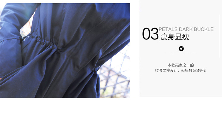 尤纳华菲 2016冬装新款女装秋冬加厚中长款风衣女 韩版长袖外套女 9173 黑色 M