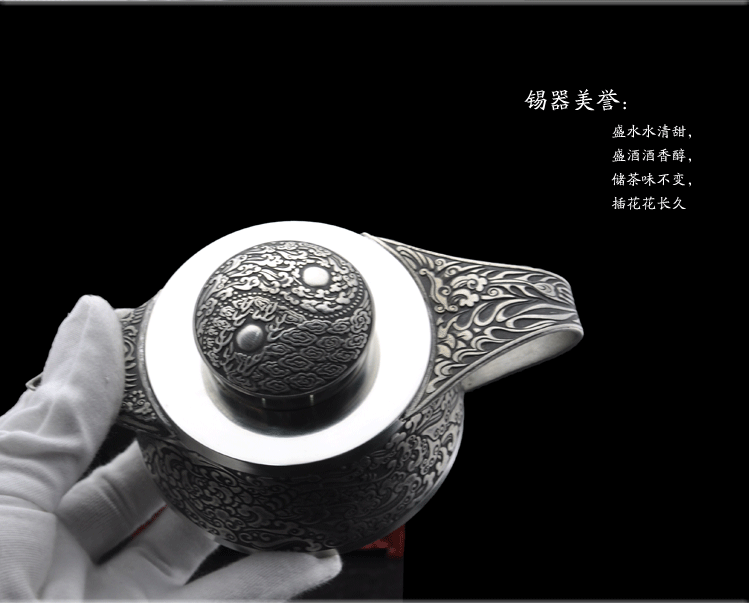 国家大师赖庆国-高纯锡器茶壶整套茶具礼品套装-高档春节送礼品领导-祥瑞