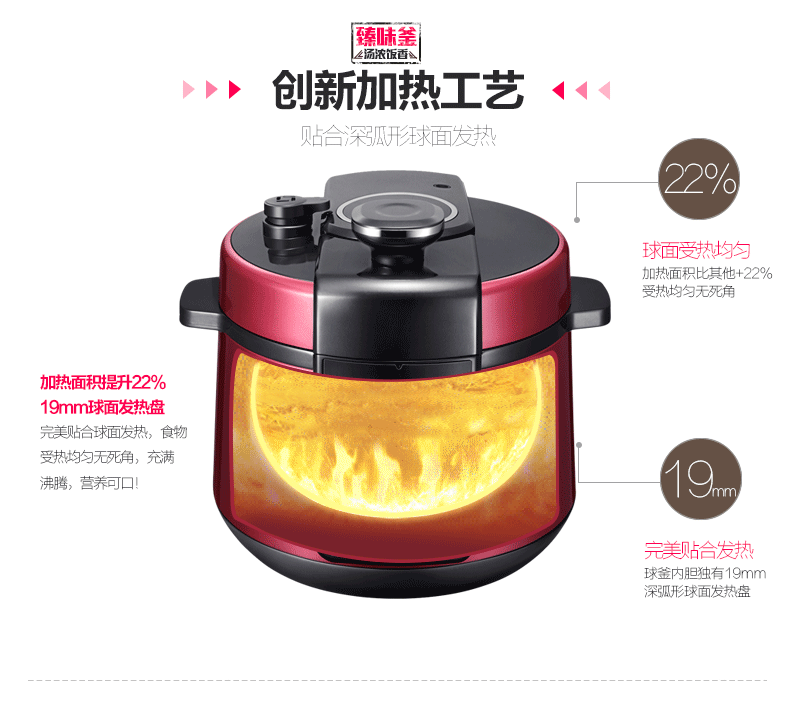 苏泊尔（SUPOR）CYSB50YC520Q-100电压力锅球釜双胆智能压力锅 CYSB5