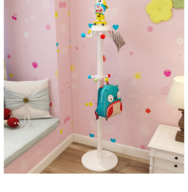 儿童衣帽架落地卡通可爱衣架简约现代挂衣架创意卧室小孩衣服架子衣帽