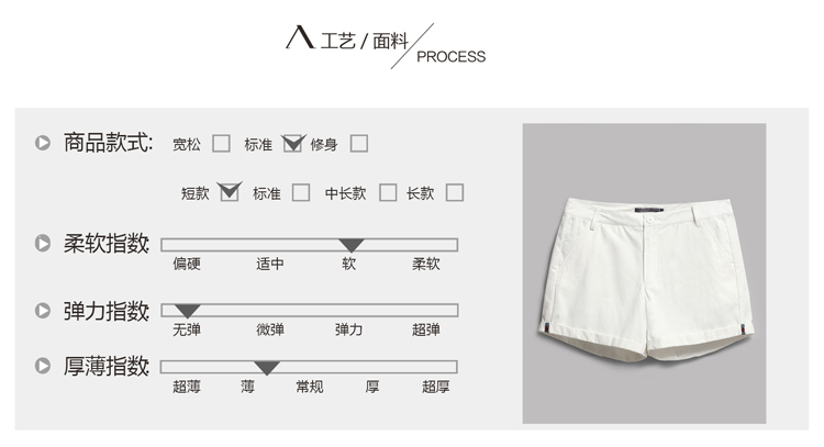Amii【极简主义】夏新品帅气织带装饰折边纯棉大码休闲短裤女11540395 米白 S