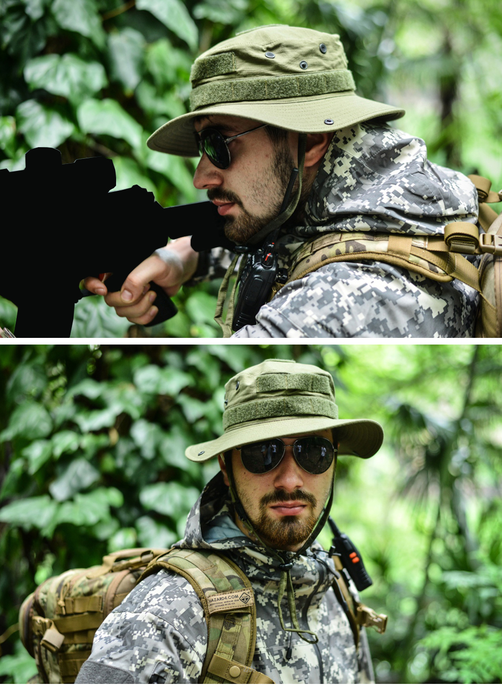 美国危机4军迷户外战术奔尼帽圆边帽子透气遮阳防晒渔夫帽 狼棕色 l