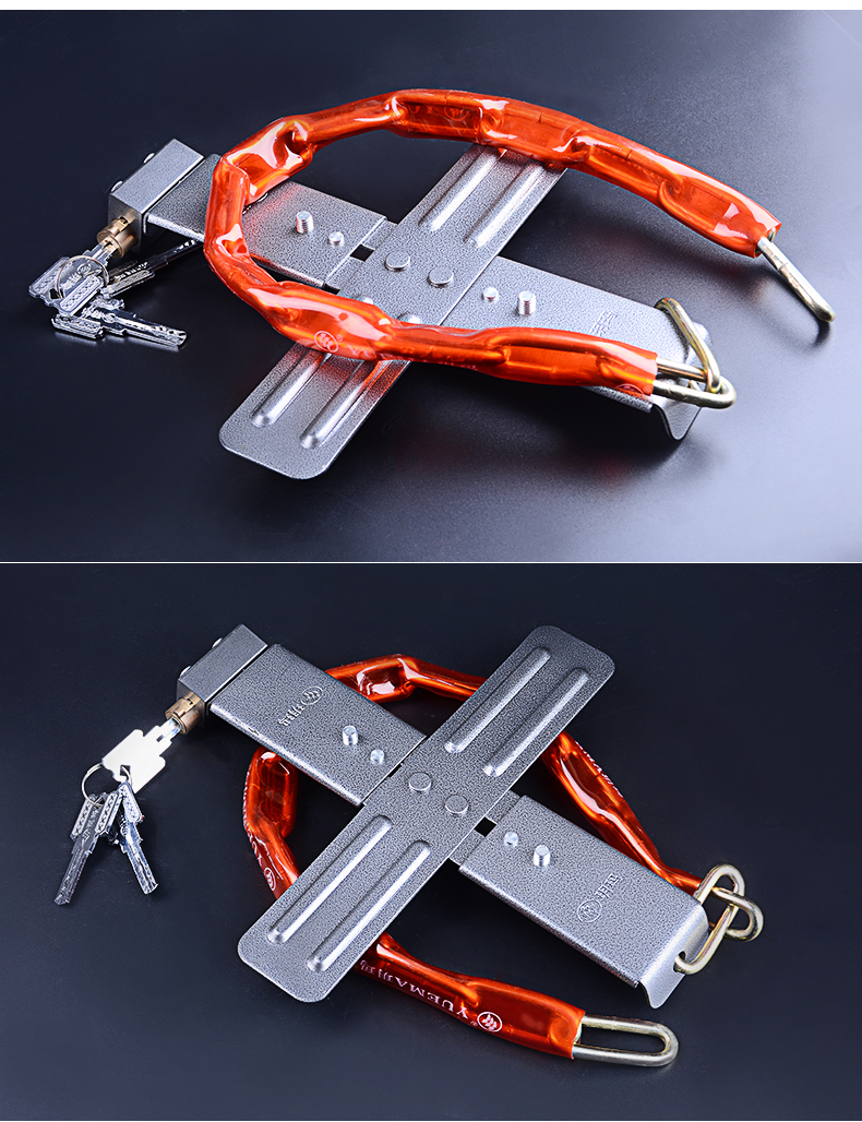 玥玛 电瓶锁电动车踏板电池十字链条防盗锁_ 5折现价49元