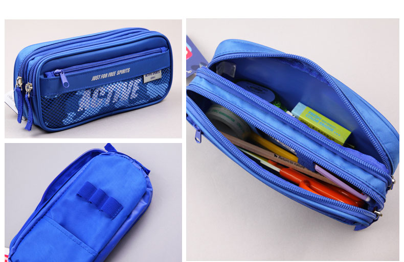 得力笔袋大容量男女高中生 文具盒 铅笔盒简约多功能初中生小学生文具