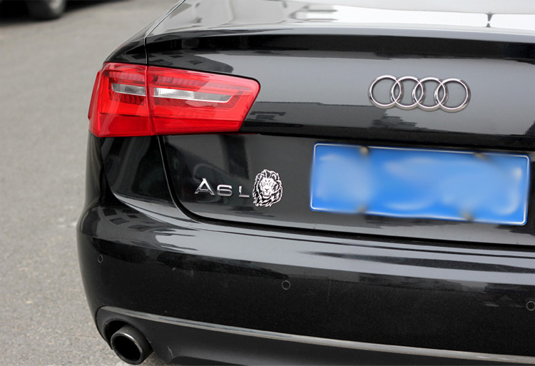 车标车贴纸个性金属刮划痕遮挡搞笑3d立体改装狮子老虎头bac翅膀车标