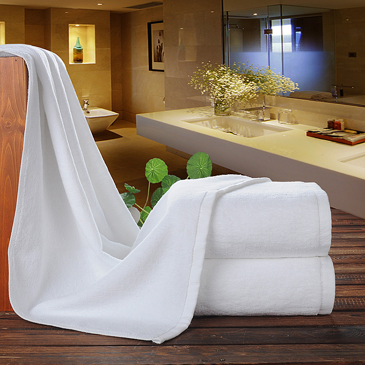 上品竹白棉浴巾酒店浴巾宾馆浴巾洗浴桑拿美容院浴巾400克浴巾70140cm