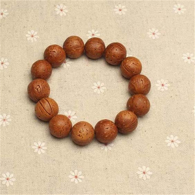 碧风阁 桃核圆珠手链男女本命年桃木手串 16颗