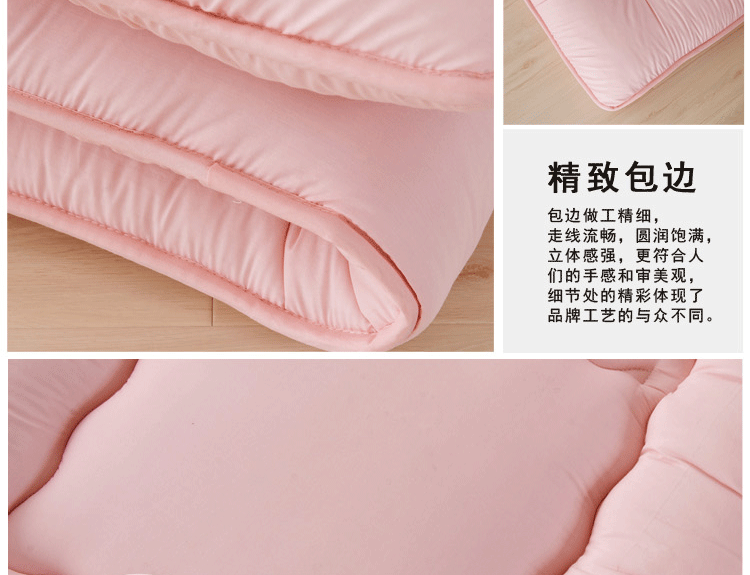 怡诺家纺  纯色素色磨毛单双人日式塌塌米加厚床垫床褥地垫可折叠床垫 素色加厚床垫-灰色 180cm*200cm