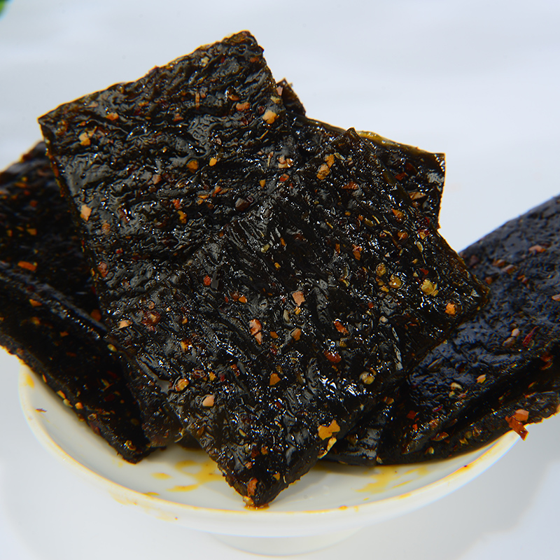 陆草垫泡椒臭干子80克泡椒牛板筋80克大包9片装重庆风味麻辣片休闲