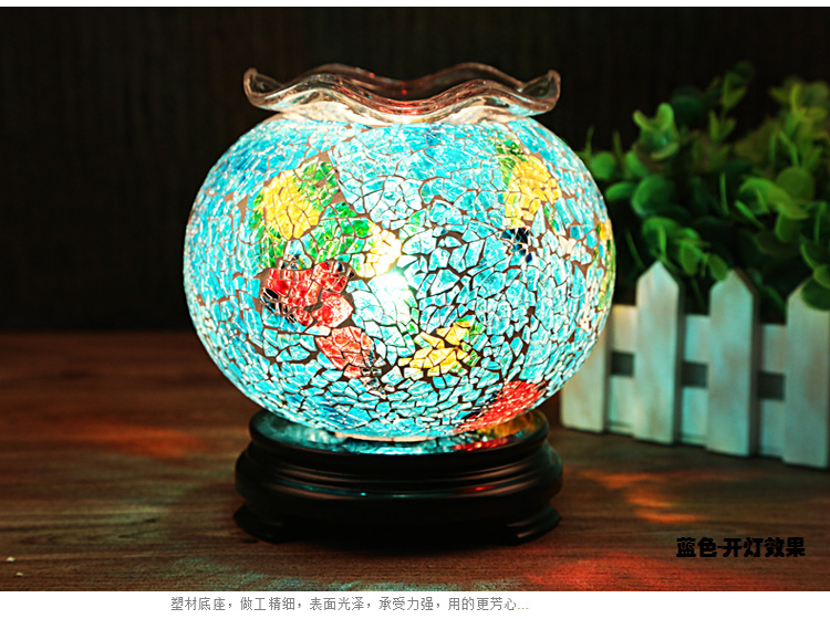 
                                        芳夕  马赛克插电香薰灯玻璃精油灯香薰炉香薰机熏香卧室灯台 马赛克灯矮款黄色                