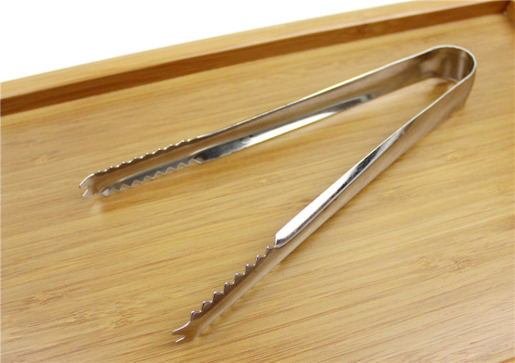 胜德(shengde) 无磁加厚纯不锈钢烧烤夹子食品夹烘焙带齿夹冰块面包夹