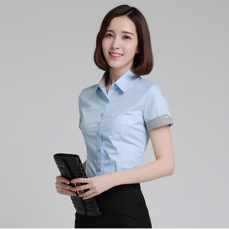 茵特露薇2016春装新款白领职业衬衫女长袖工作服修身百搭OL通勤上衣打底衬衣 白色长袖 4XL