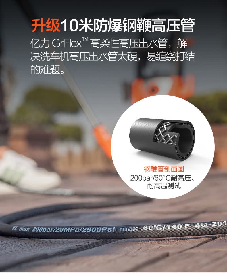 亿力洗车机洗车水枪yili家用洗车机大功率感应电机清洗机洗车神器ylq