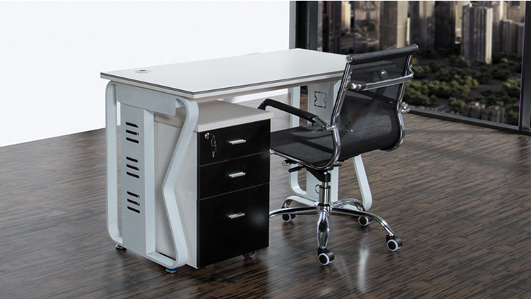 建麒办公家具 蝴蝶架四人办公桌钢架桌 职员卡位 4人位钢木组合屏风