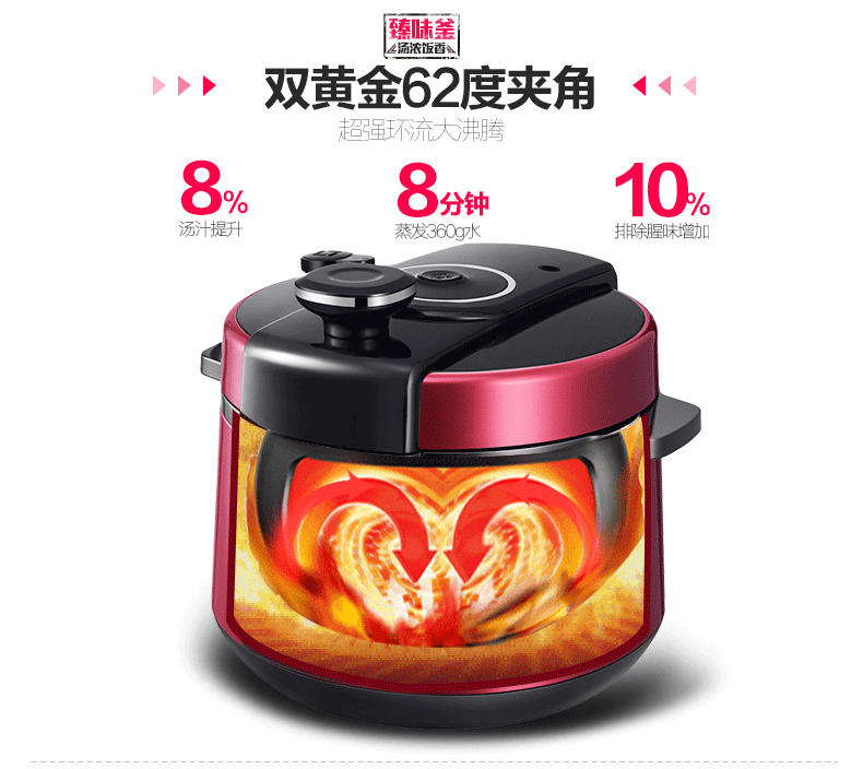 苏泊尔（SUPOR）CYSB50YC520Q-100电压力锅球釜双胆智能压力锅 CYSB5