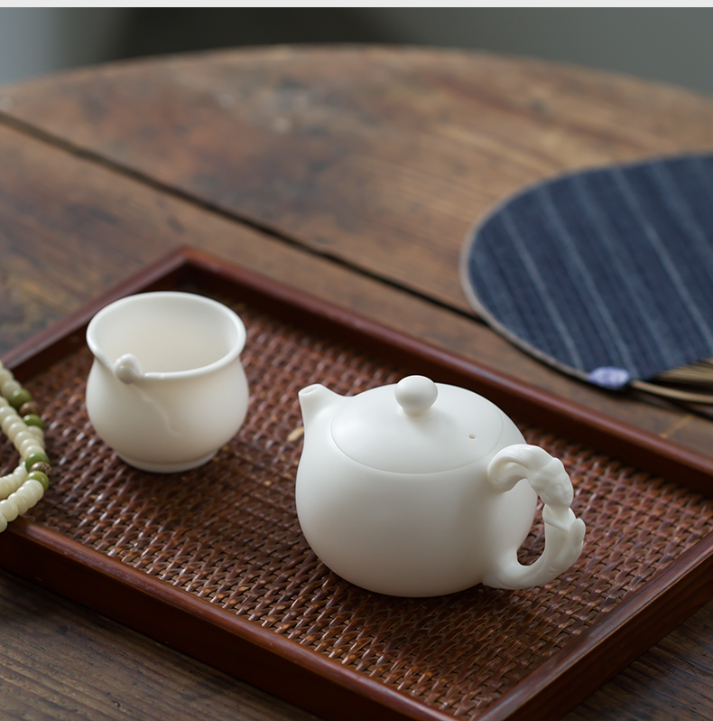 匠仙 中国手工白瓷 四大美人西施茶壶陶瓷大号容量家用中式功夫茶具小