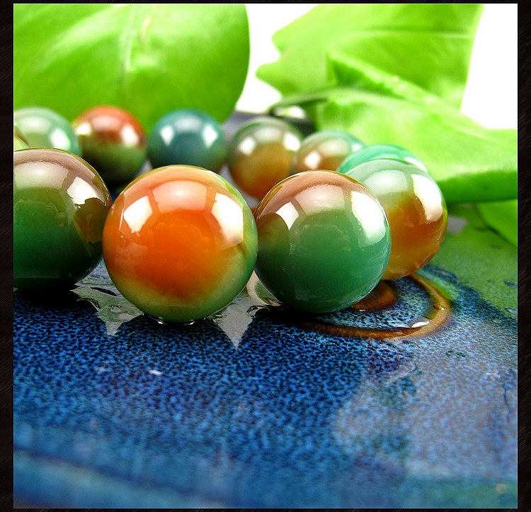 相石缘罕见红绿玛瑙手链男20mm手串佛珠男款冰种玉髓