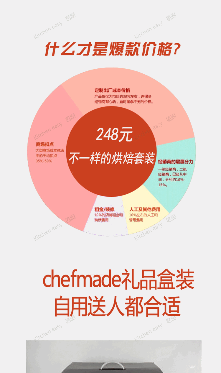 chefmade/学厨 基础新手DIY烘焙工具模具套装集合35件套 礼品装 品质非常好的