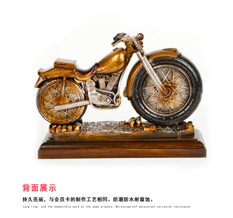 
                                        丽盛欧式石英钟摩托车型工艺座钟欧式富贵座钟 白色                