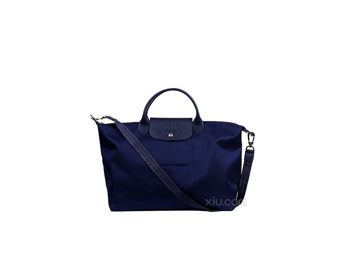 longchamp 珑骧 女士帆布logo拉链手提单肩包1630 578 556 蓝色 f