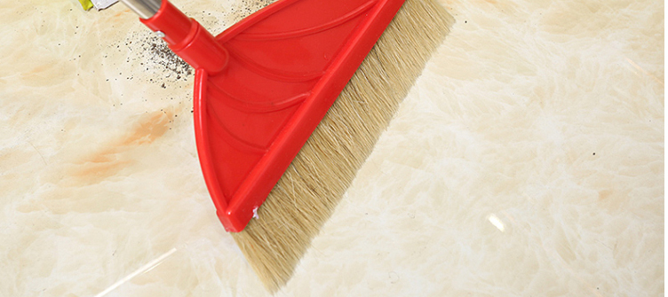 媚竹(meizhu)猪鬃毛扫帚轻巧猪毛扫帚木地板笤帚不锈钢杆 猪毛加粗杆