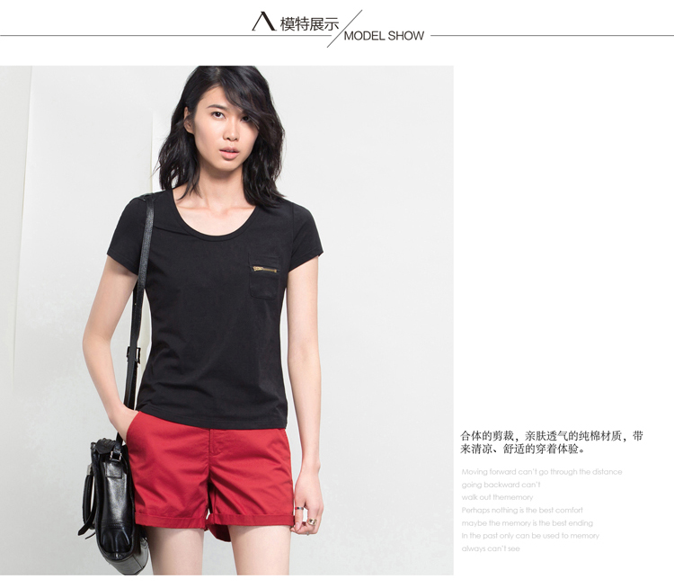 Amii【极简主义】夏新品帅气织带装饰折边纯棉大码休闲短裤女11540395 米白 S