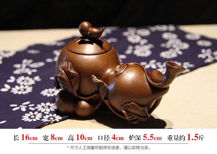 家居摆设紫铜葫芦盘香炉 香薰炉 铜香炉 檀香炉 熏香炉 塔香炉 香炉香具佛具佛教用品 紫铜葫芦熏香炉
