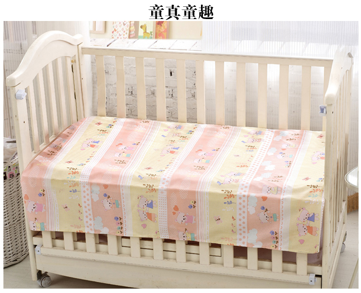 思侬家纺全棉婴儿床褥套 纯棉幼儿园 卡通儿童床单 米奇