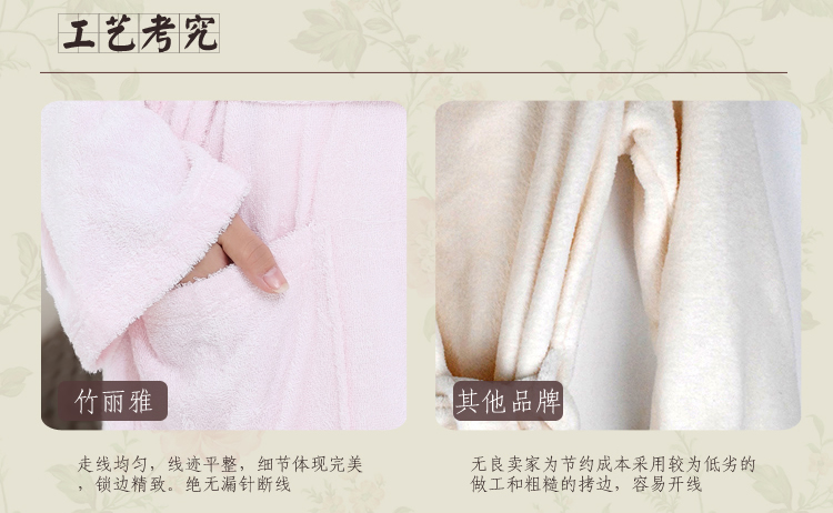 做竹100竹纤维浴袍男女士毛巾料睡衣睡袍情侣家居服汗蒸服游泳温泉度假浴衣 天蓝色 175XL