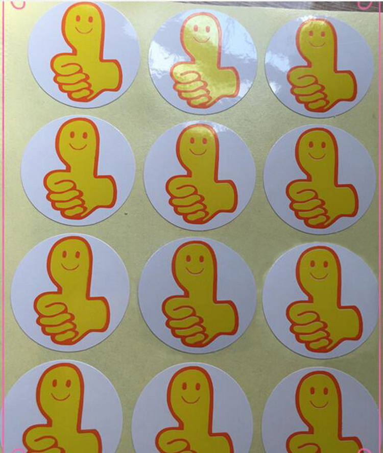 大拇指贴纸不干胶标贴鼓励奖励不干胶标签贴纸标贴30mm如图100个装