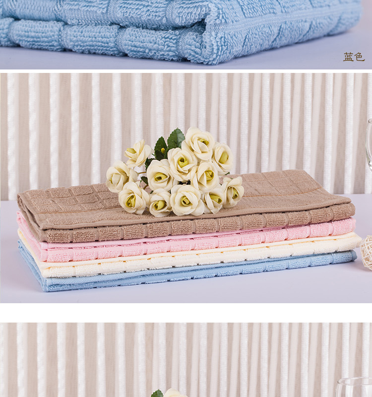 丝蕴syoss毛巾家纺全棉加厚紧密毛圈素色毛巾 加大加厚方格毛巾面巾