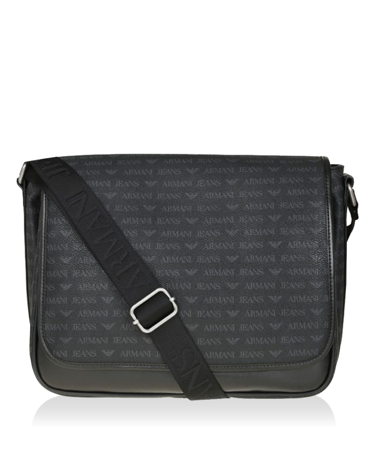 阿玛尼armani男包斜挎包黑色pvc06212j4