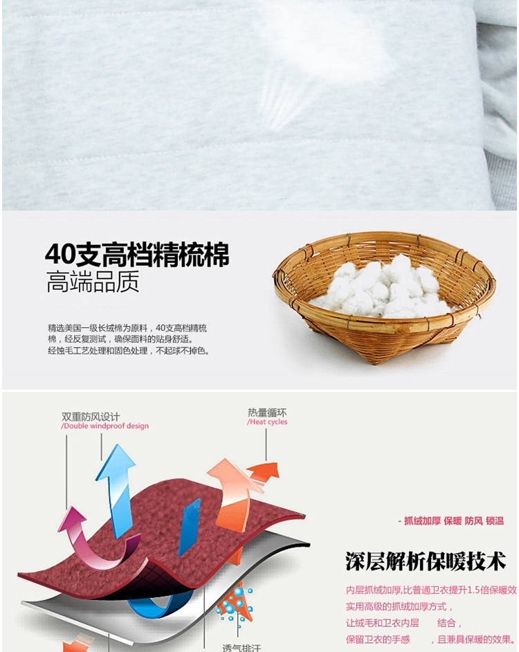 洛诗丽2015秋冬新款男女三件套加绒加厚运动服情侣装运动套装卫衣女W039 深蓝色(男女同码) XXL
