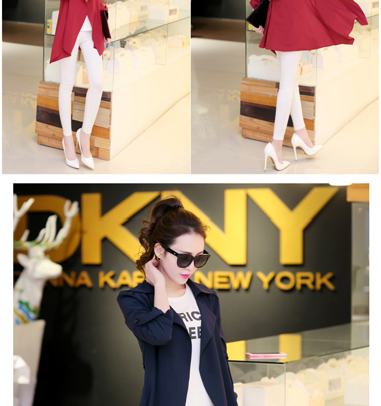 美丽信徒休闲风衣 女中长FY1518 酒红色 XXXL