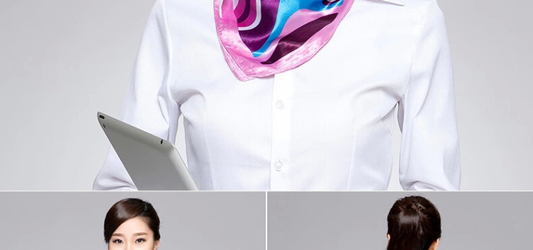伯曼 2015新款春秋装女士白领长袖衬衫韩版职业工作服衬衣大码工装 蓝色斜纹V领 37