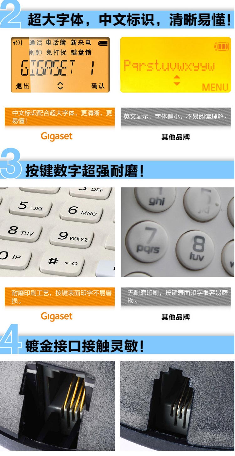 Gigaset/西门子 A180 双机 数字无绳电话机 黑色