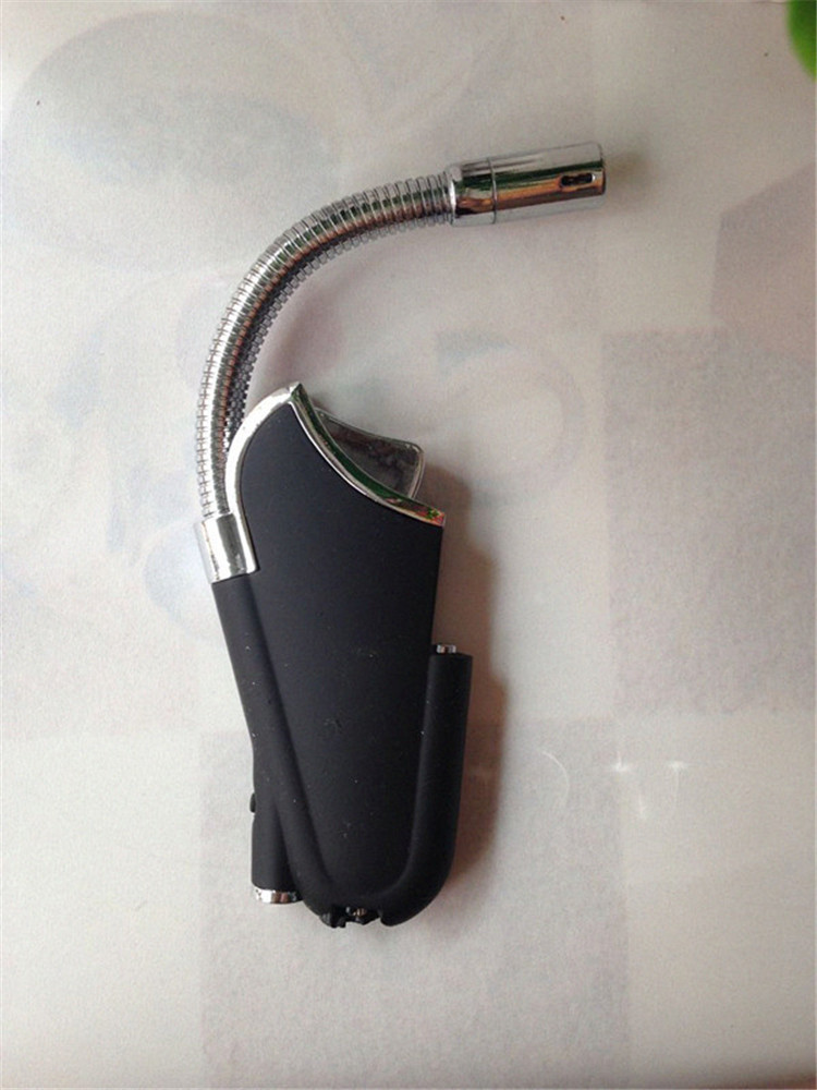 创意打火机★点火枪弯头打火机带灯360度可任意弯曲点专用烟斗打火机