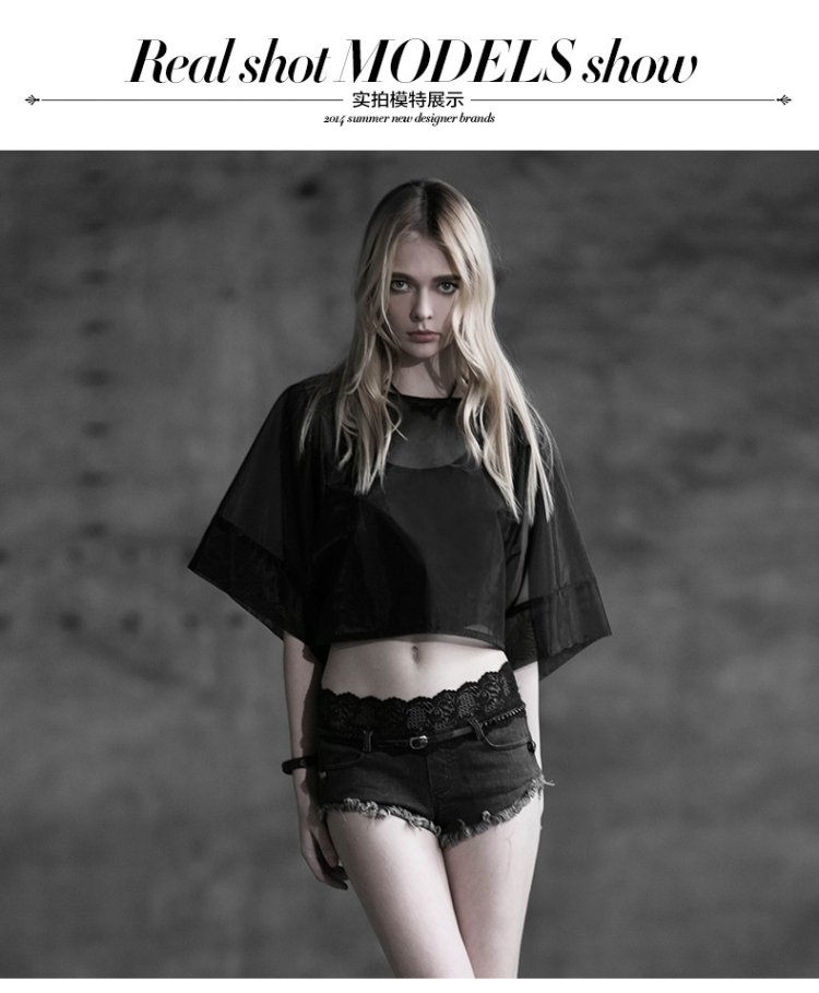 PUNK RAVE设计师品牌夏季新品 高档欧根纱防晒套头衫 女 白色 F(均码)