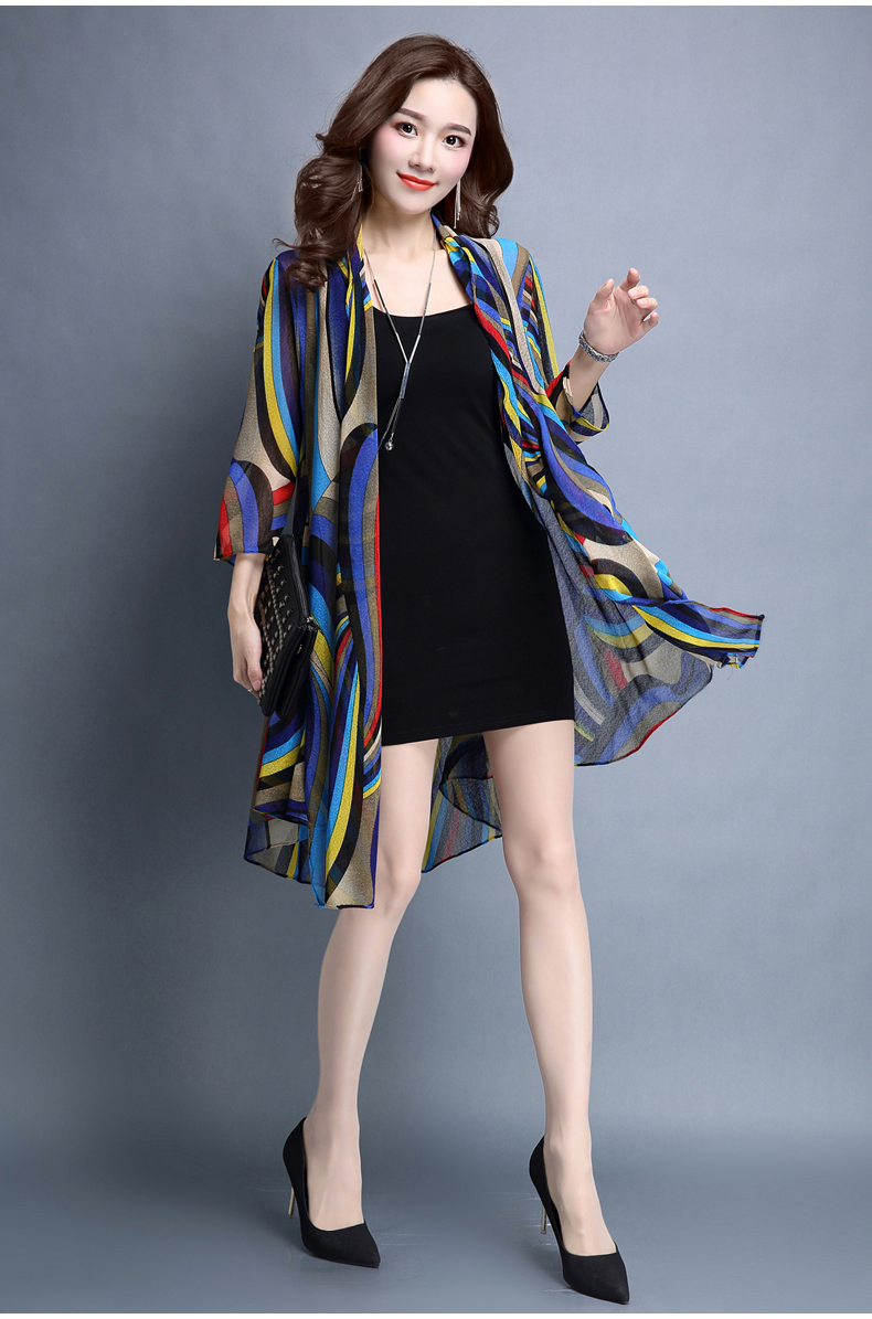 纤衣良品2018夏装新款夏季女装披肩外套原创长袖外搭上衣夏季中长款d5