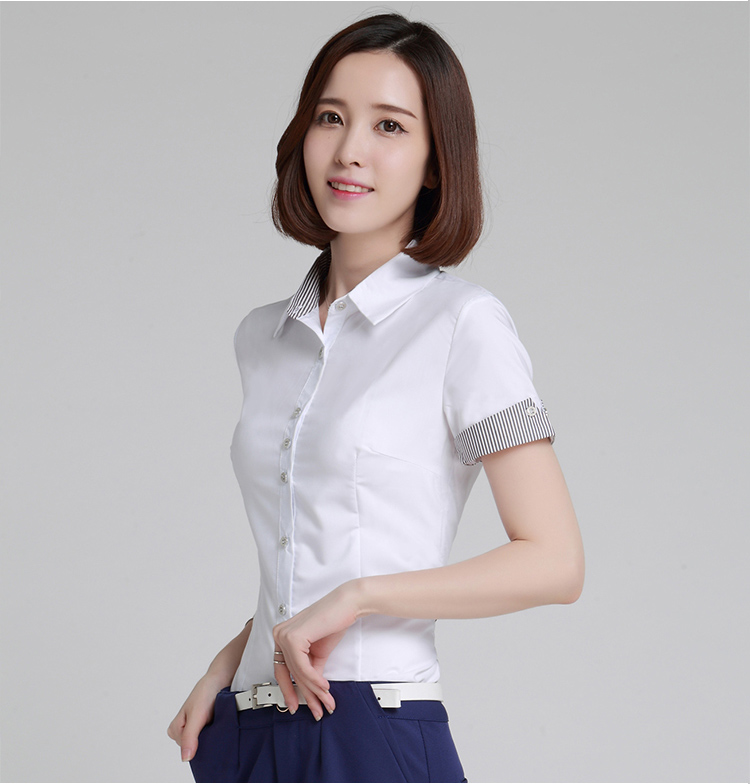茵特露薇2016春装新款白领职业衬衫女长袖工作服修身百搭OL通勤上衣打底衬衣 白色长袖 4XL