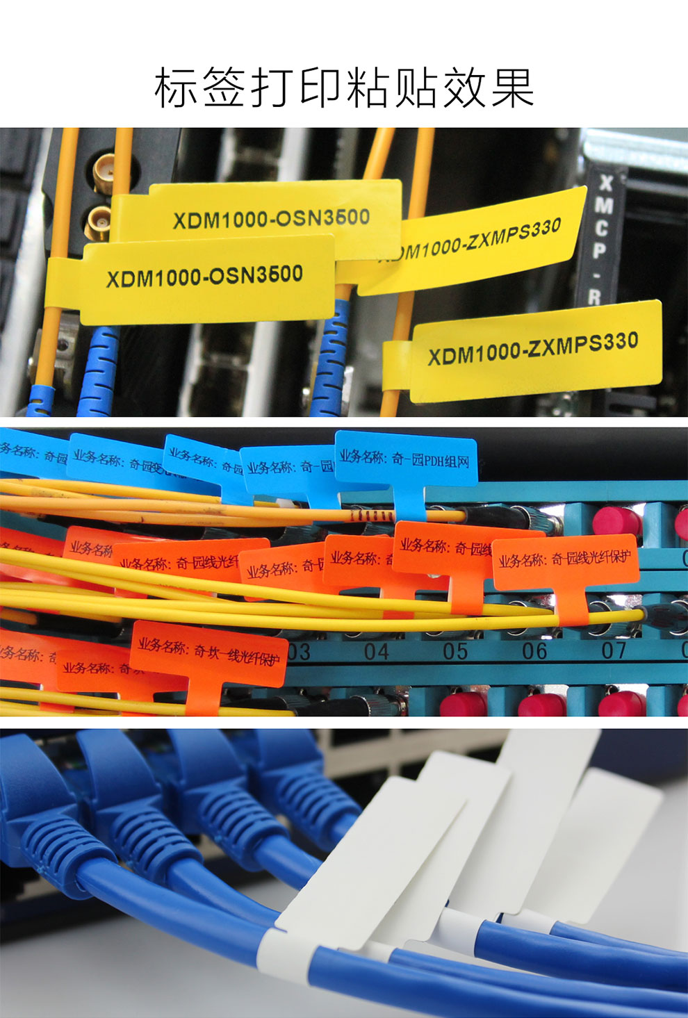 伟文wewin线缆标签打印纸彩色不干胶防水p型刀型网线标签纸光纤二维码