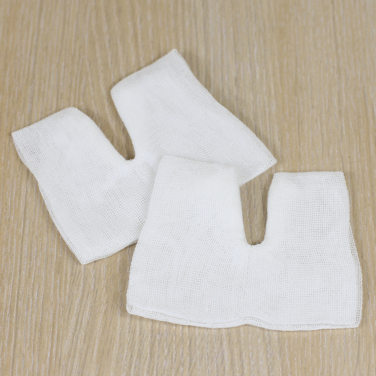 振德纱布德洁纱一次性医用开口纱布块纱布片消毒v型剪口缝纫气切纱布