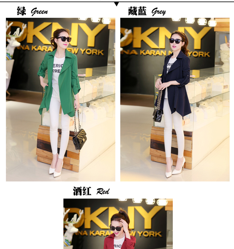 美丽信徒休闲风衣 女中长FY1518 酒红色 XXXL