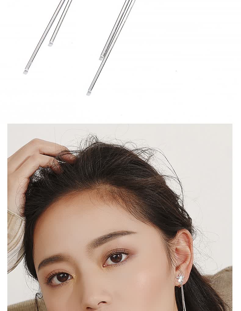 Dairuo No-Earring Ear Clips for Women, Long Tassel Design, Face-Slimming Effect, Practical Ear Studs, Versatile Daily Wear Jewelry, Gift Idea 2