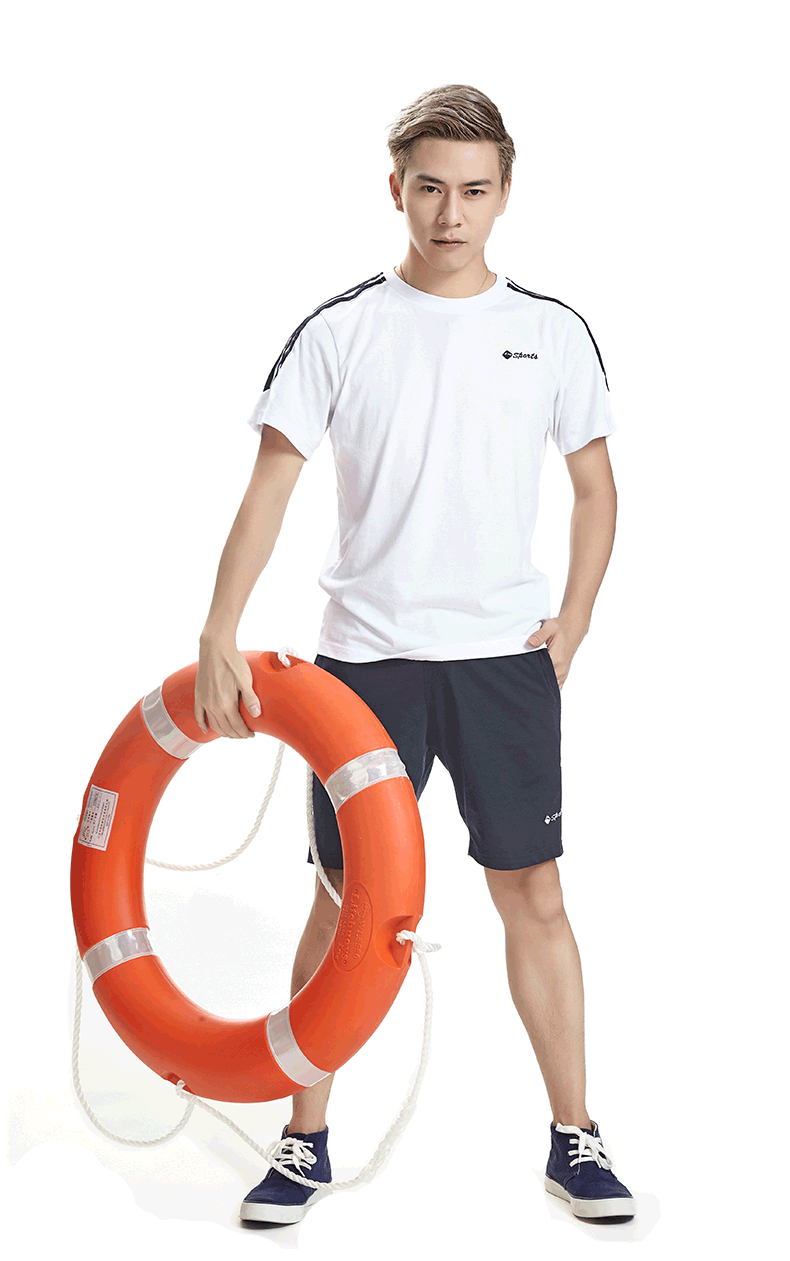 骑安高塑料船用专业救生圈 成人海军风泡沫浮圈 游泳航海免充气救生圈