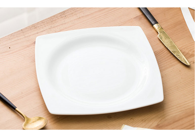 纯白陶瓷方形盘碟子骨瓷天元餐具菜盘糕点盘景德镇餐具 lichen 天元10