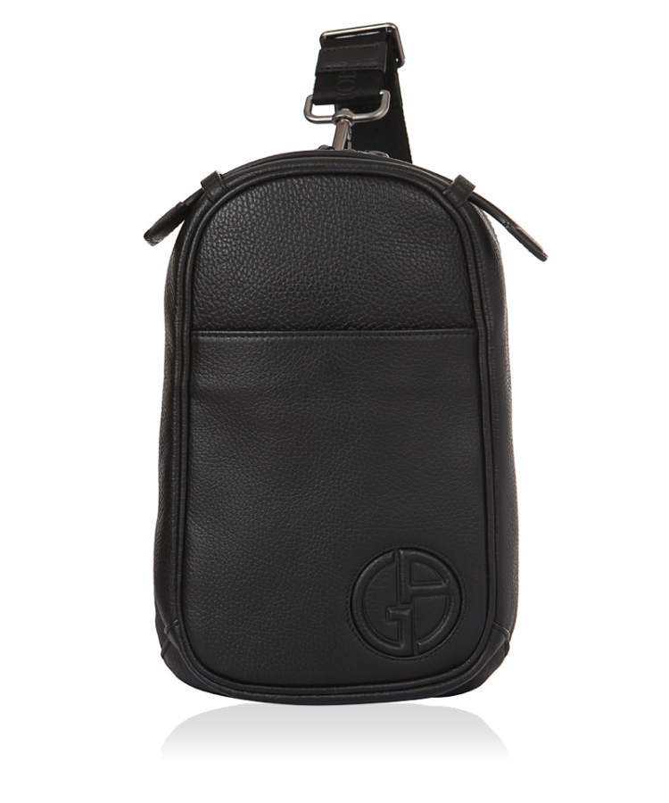 阿玛尼 armani 早春新款 giorgio armani 牛皮 男士 单肩包